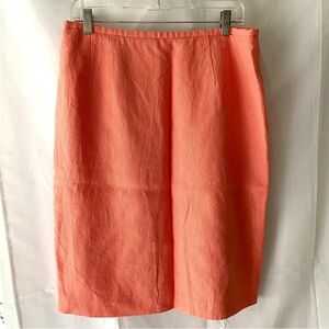 NWOT Talbots skirt peachy coral Irish linen lined. SZ 14